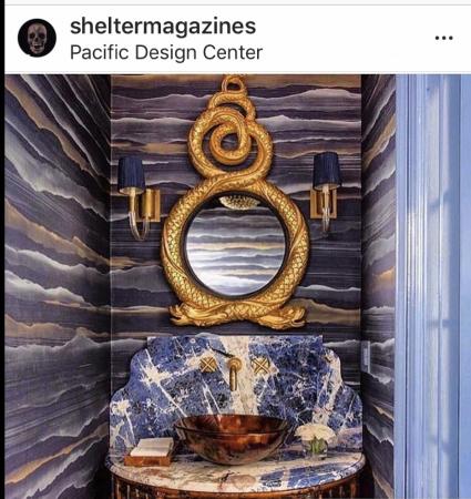 Carvers Guild Entwined Dolphins #1099, Antique Gold Leaf at Pacific Design Center