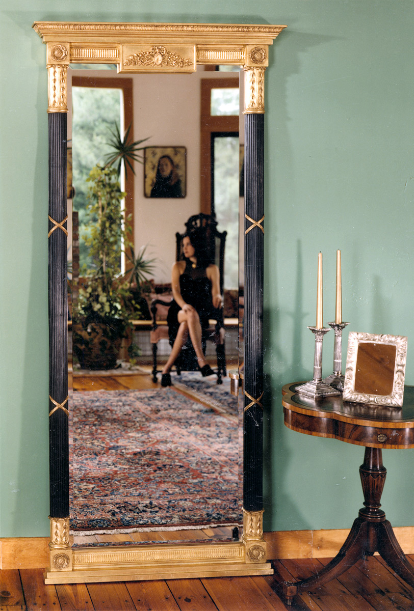 1095 Fluted Sheraton Floor Mirror 34.5×77