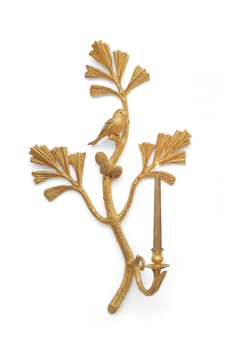 1526 Chickadees in Pine Bough Sconce -- Left 17×29