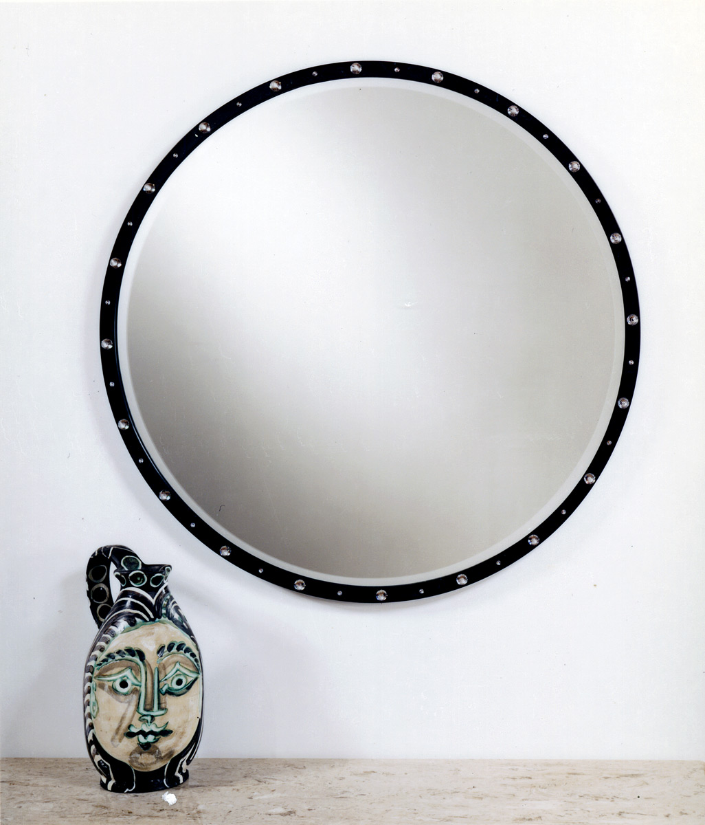 4704 Crystal Round  with Swarovski crystals Mirror 38"