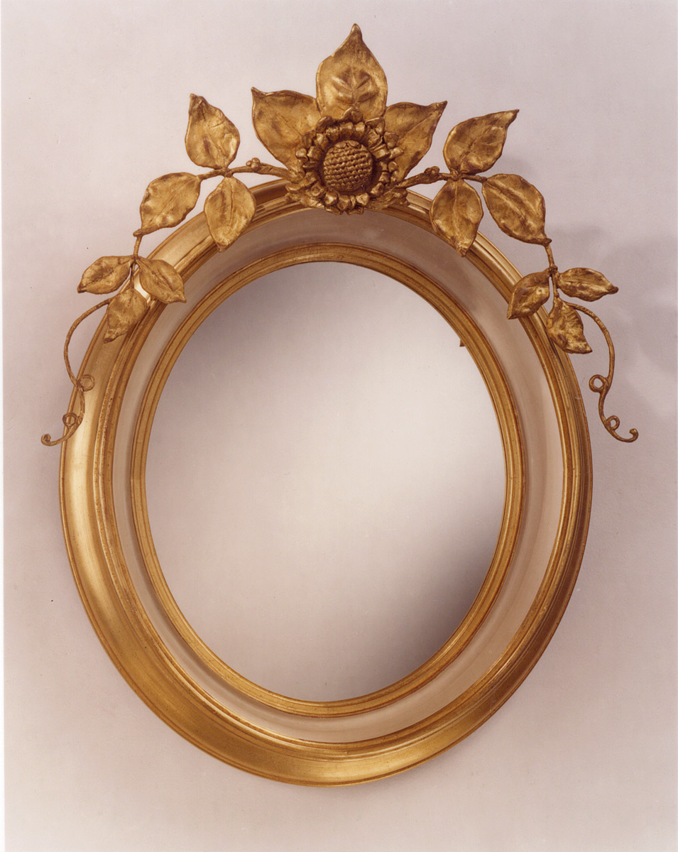 5293 Shadow box Oval with Sunflower Mirror 19×28