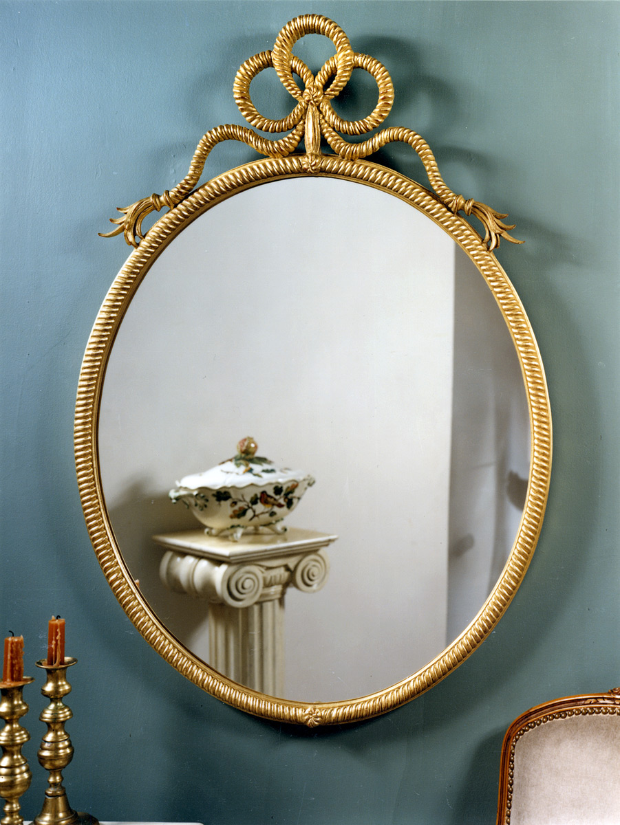 5451 Rope & Tassel Bow Oval Mirror 30×44