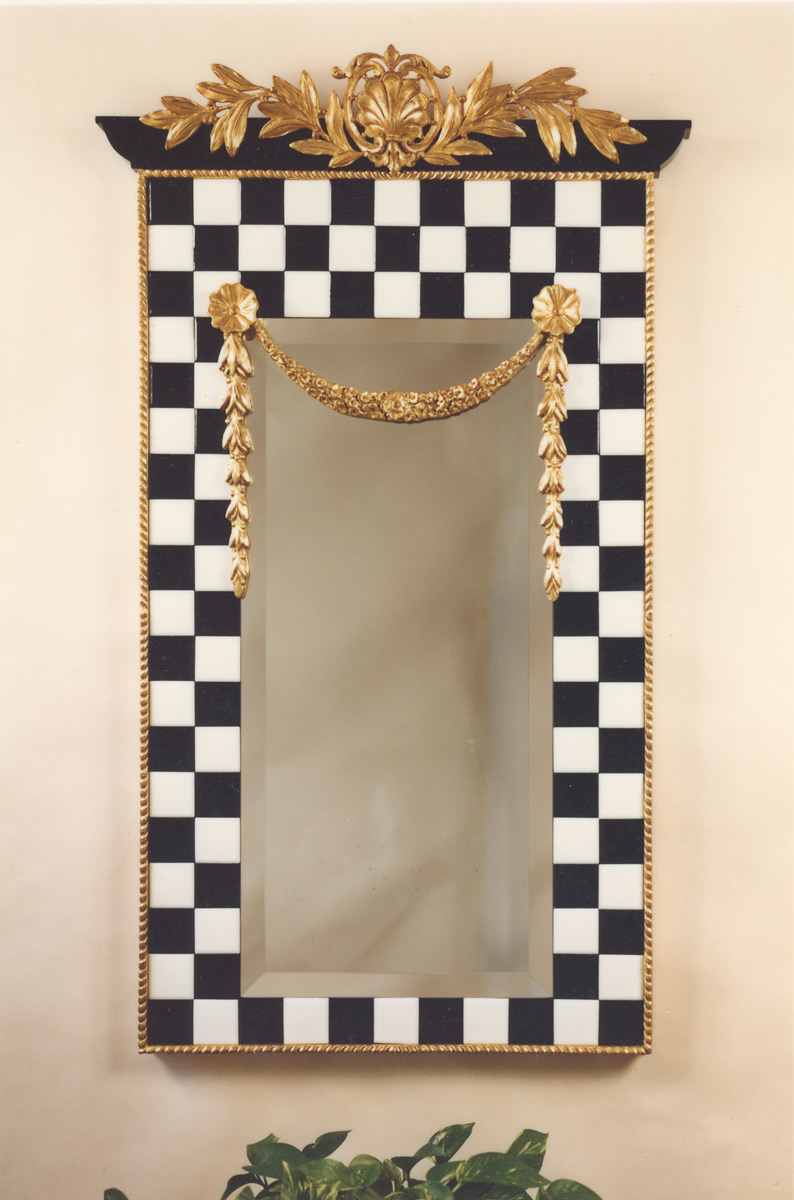 6000 Checkered Swag Mirror 25.5×42