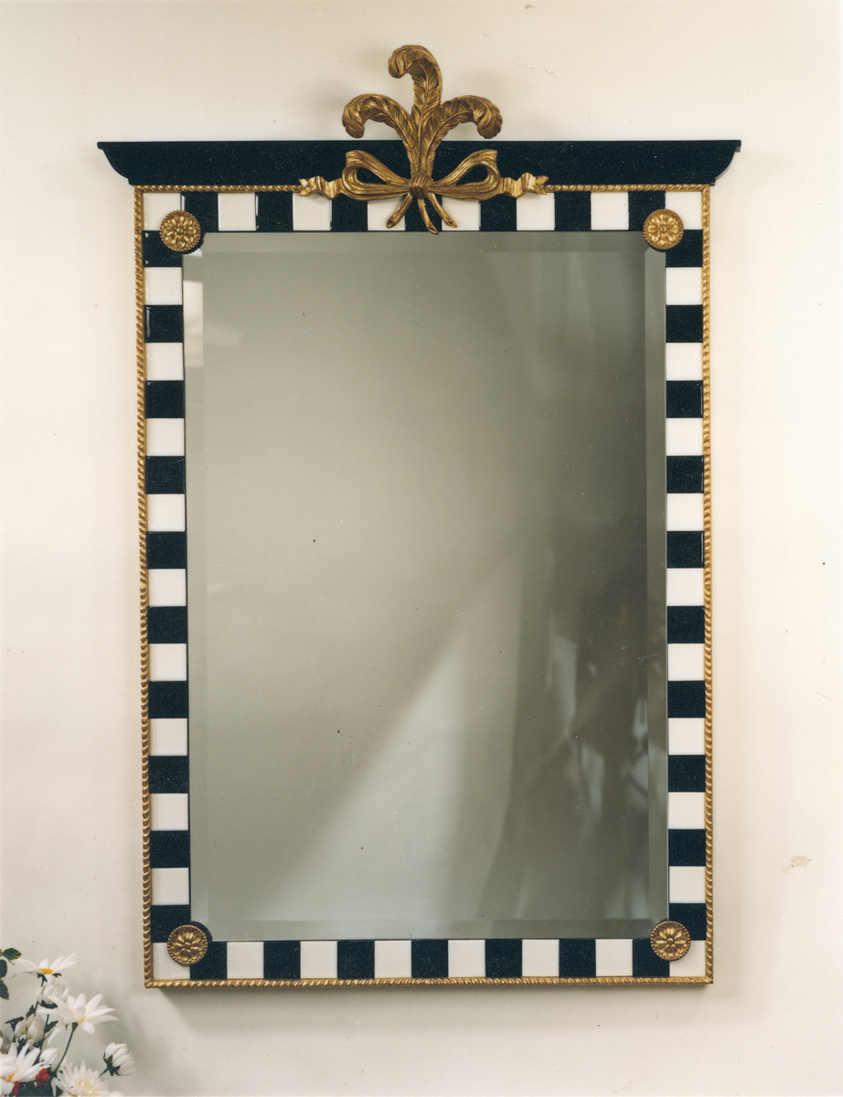 6002 Checkered Plume Mirror 33×48